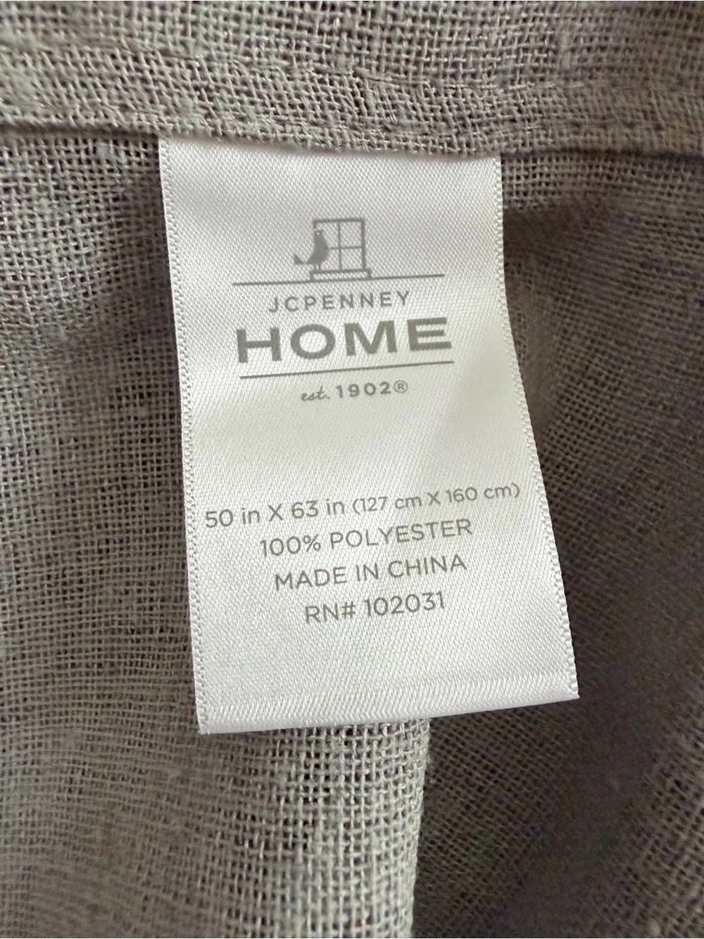jcpenney Light Gray Sheer Grommet Curtain Panel 50w x 63”l